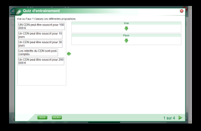 Exercices d'entrainement